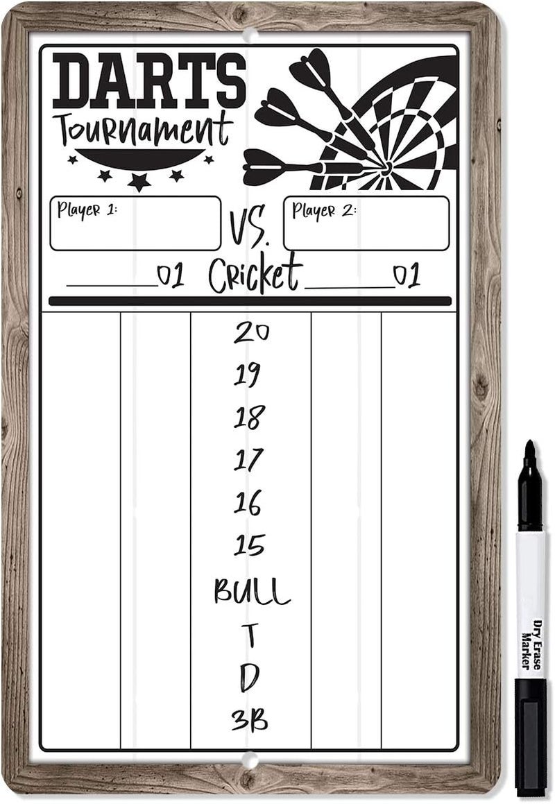 Lone Star Art Dart Scoreboard (white) Dry Erase for Keeping Score in All Cricket Games, 301 or 501 - Dart Board Scoreboard Includes Magnetic Dry Erase Marker with Eraser - A Really Great Looking Darts Scoreboard - Image 1